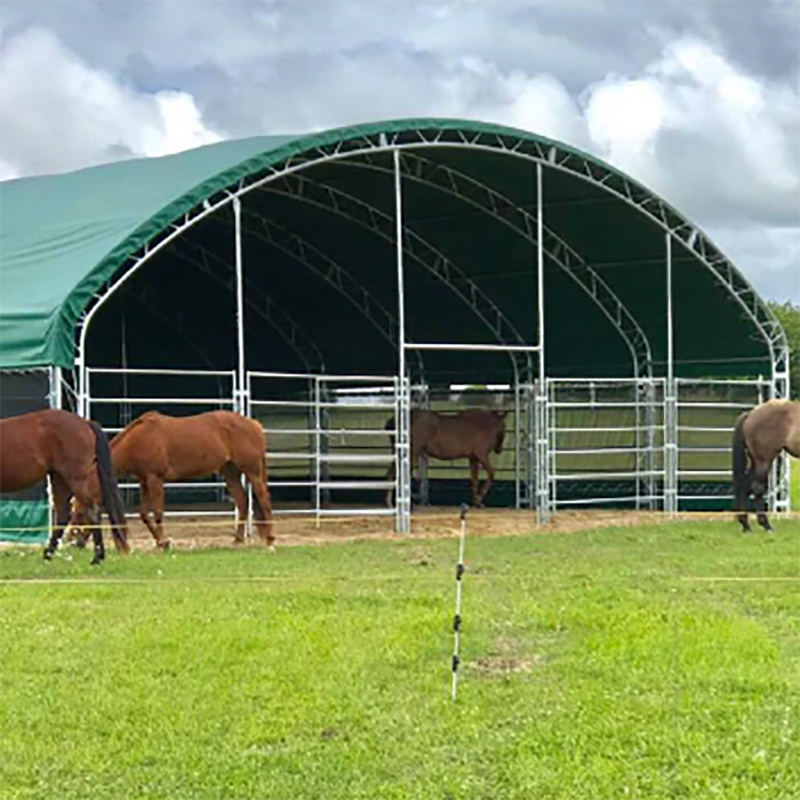 Tenda externa para abrigo de gado para cavalos e animais